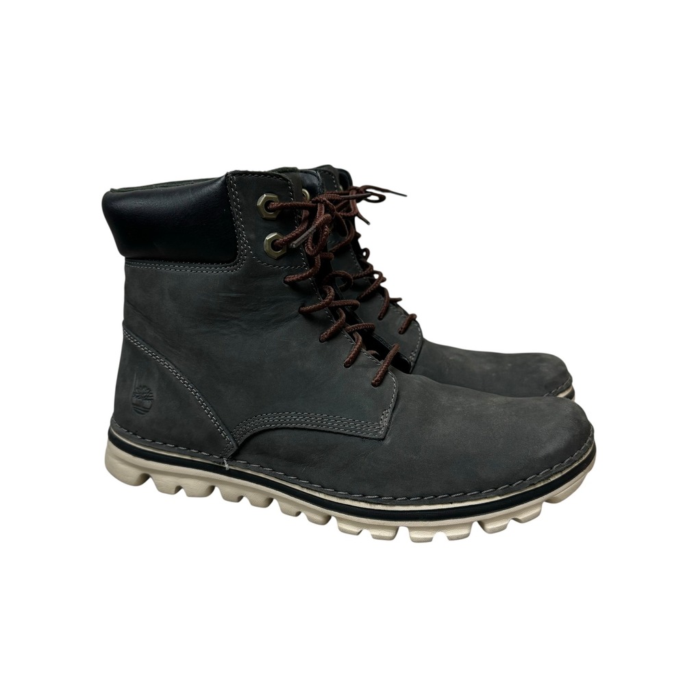 Timberland Brookton Boots Women 7 Gray Nubuck Leather Lace Up